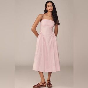NWT! Anthropologie Pink Maeve Sleeveless Fitted A-line Midi Dress 🏰